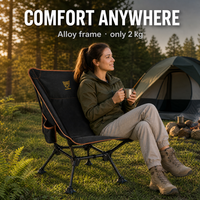 Chaise de camping pliante moderne pour l'extérieur, en alliage d'aluminium 7075, tissu Oxford, hauteur réglable sur 3 niveaux, sac de rangement portable, 200 kg