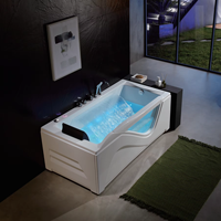 Baignoire de massage rectangulaire en acrylique Mona Lisa-Luxury avec commande tactile et ensemble de robinets 5 pièces