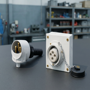 กล่องจ่ายไฟฟ้าอุตสาหกรรมแบบปลั๊กและเต้ารับหุ้มโลหะ รุ่น OMDMS KK70 30A 3 ขั้ว ใช้ได้ทั้งภายในและภายนอกอาคาร จากอินเดีย 85371000 - Product Image 4