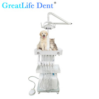 Unité dentaire mobile Greatlife Dent avec lumière LED et compresseur d'air, poste de travail portable à turbine pour clinique vétérinaire/humaine