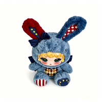 Prêt à être expédié maintenant : Peluche lapin mignon Mengqi, style rétro américain, pour enfants et collectionneurs