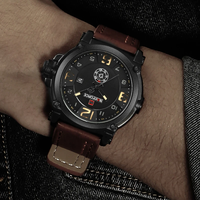 NAVIFORCE NF9099 All Black Luxury Sport Wristwatch Waterproof Véritable Leather Cool Men Japan Quartz Watch
