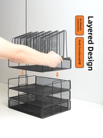 Organisateur de fichiers en métal A4 empilable et détachable, support de bureau multi-niveaux incliné pour livres, design minimaliste