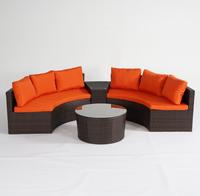 Allwetter-Rattan Outdoor Runde Lounge-Möbel Komfortables Wasserfestes Garten-Terrassen-Rattan-Kreissofa