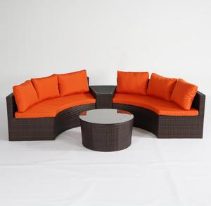 Canapé circulaire d'extérieur en rotin résistant aux intempéries, confortable et imperméable pour <span class=keywords><strong>jardin</strong></span> et patio - Product Image 1