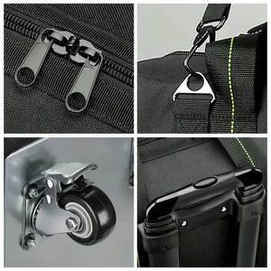 Sac à outils pour électricien robuste, grand format, imperméable, en tissu Oxford, avec roulettes, couleur personnalisée OEM/ODM, boîte à outils multifonctionnelle à roulettes - Product Image 5
