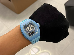 Top-quality Limited Edition Blue Ceramic <b>Skeleton</b> 055 Barrel-shaped Tourbillon <b>Automatic</b> Mechanical Men's <b>Watch</b> - Product Image 3