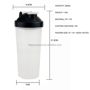 Shopify-botella de agua de plástico para gimnasio, mezclador de acero inoxidable 2021 a prueba de fugas, sin Bpa, 304 - Product Image 6