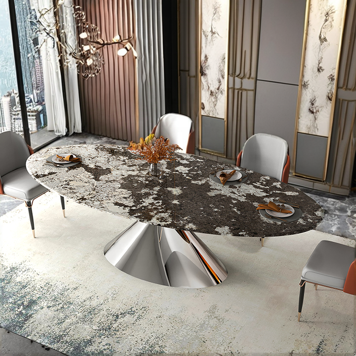 Original Design Luxury Marble Dining Room Table With Gold Metal Leg ...