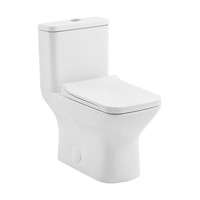 Cuvette de toilette monobloc à double chasse d'eau pour salle de bain WC carré allongé avec caractéristiques standard haut de gamme
