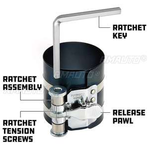 3'' 6''Car Engine <b>Piston</b> <b>Ring</b> <b>Compressor</b> Tool Installer Band Ratcheting 53mm-150mm Engine Ratchet Type Clamp Band Installer - Product Image 5
