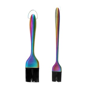 Silicone Bristle Barbecue Brush Stainless Steel Handle Cooking Baking Grill Tool With Detachable <b>Head</b> 304 Steel Long Short Size - Product Image 3