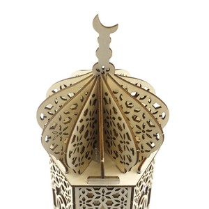Linterna de <span class=keywords><strong>Madera</strong></span> Tallada y Lacada con Luces LED para Navidad y Festividades del Medio Oriente, Decoración del Hogar, Diseño Redondo Hecho a Mano - Product Image 6