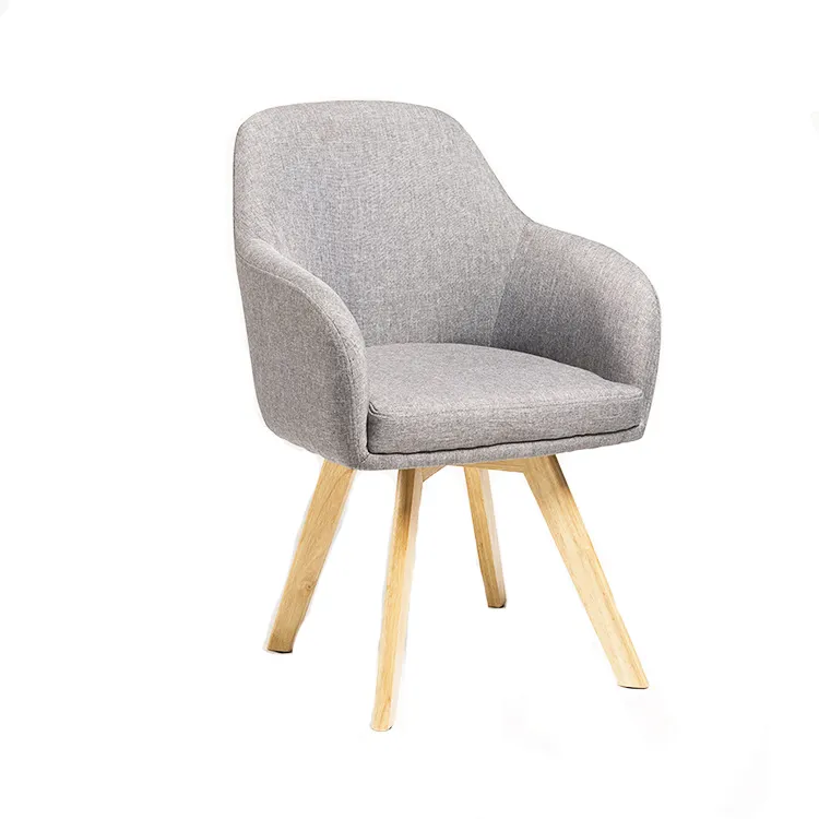 Chaise en tissu gris pieds en bois salon confort canapé chaise simple luxe