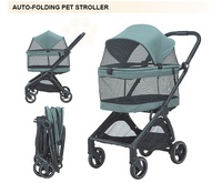 Poussette de voyage pliable automatique à une main pour animaux de compagnie (chiens, chats) – Vente en gros OEM ODM