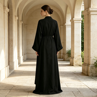 Nouveau M Coréen Noir Abaya Tissu L Velours Abaya XXL Indien Caftan Abaya