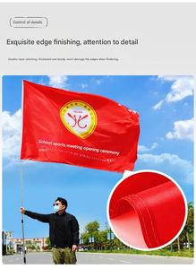 Drapeau promotionnel scolaire personnalisé 3x5 pieds, polyester léger, bannière extérieure à sublimation vierge pour logo, tout design, 90*150cm - Product Image 3