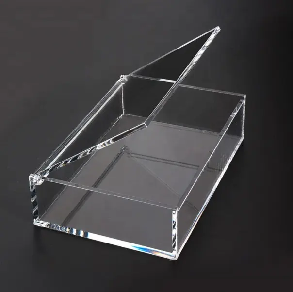 BENUTZER DEFINIERTE Acryl-Vitrine mit Deckel Acryl-Display-Geschenk boxen mit Scharnier deckel Lucite Werbe-Geschenkbox-Display