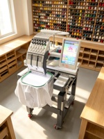 Machine à broder à tête unique flexible avec contrôle précis pour la création de logos et les services de vêtements personnalisés