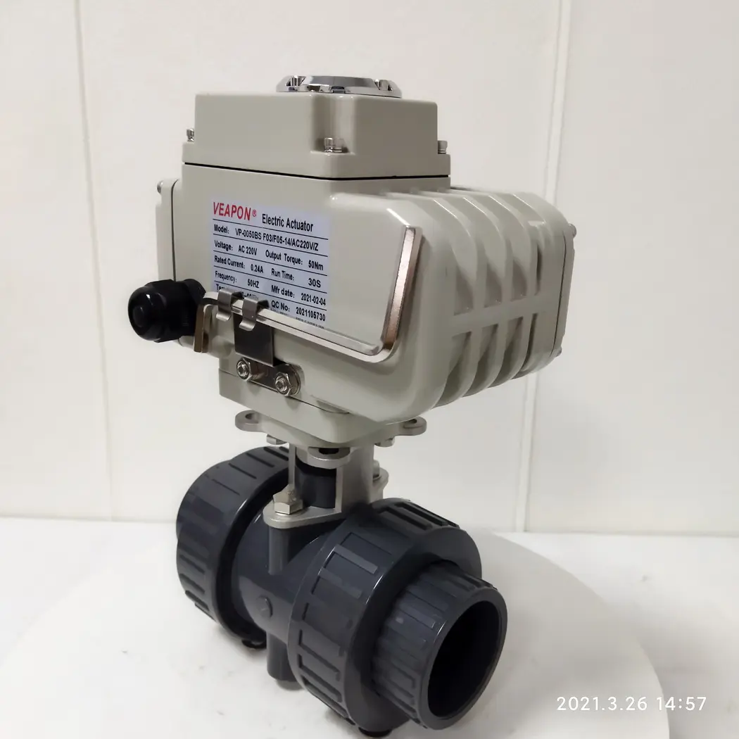 Harga/Off Diatur Listrik Bermotor PVC UPVC CPVC PPH PTFE 2-Way Ball Valve