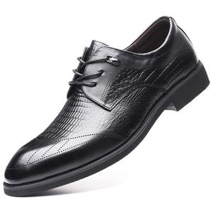 Nouvelles Chaussures Habillées en Cuir de Vachette Pleine Fleur, Modèle Derby à Bout Pointu avec Rehaussement Intérieur pour Hommes - Product Image 6
