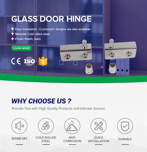 आधुनिक नरम करीबी फर्नीचर कैच फिटिंग स्टेनलेस स्टील ग्लास कैबिनेट दरवाजा पिवट हेंज - Product Image 6