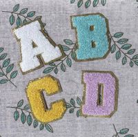 Patch en tissu 3D brodé en chenille avec 26 lettres de l'alphabet, à coudre, pour chapeaux et accessoires vestimentaires