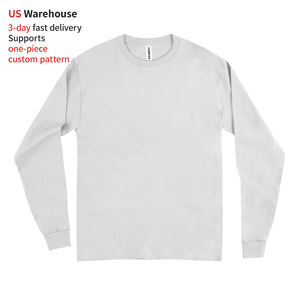 도매 미국 창고 면 티셔츠 하이 퀄리티 빈 남여 공용 티셔츠 일반 사용자 정의 인쇄 제조 업체 긴 소매 남성 티셔츠 - Product Image 4