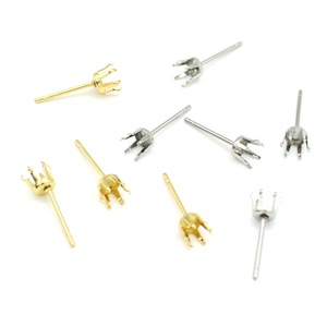 Anno Jewelry Clous d'oreilles en acier inoxydable avec zircon rond, composants et fournitures pour bijoux DIY - Product Image 5