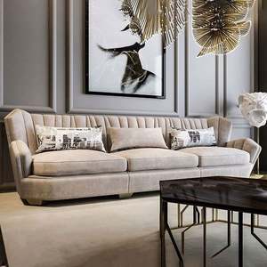 Italienisches Echt leder Schnitts ofa Stoff Luxus gepolsterte <span class=keywords><strong>Sofa</strong></span> garnitur Möbel Moderne Couch Wohnzimmer <span class=keywords><strong>Sofa</strong></span> - Product Image 1