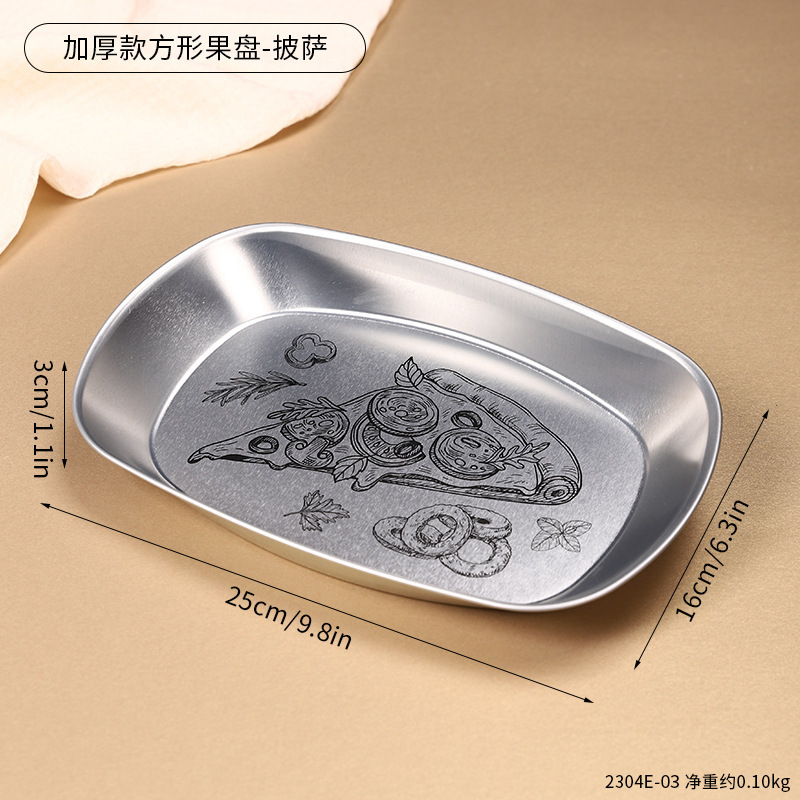 2304E-03 Thickened Square Fruit Plate - Pizza