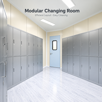 Armoire de rangement modulaire pour salle blanche, casier hygiénique en acier inoxydable pour vestiaire