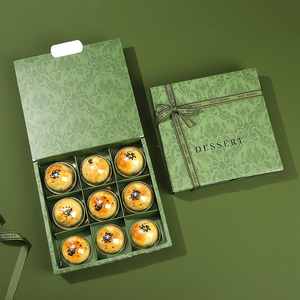 กล่องของขวัญกระดาษคราฟท์พกพาสุดหรูแบบกำหนดเอง กล่องใส่ขนมไหว้พระ<span class=keywords><strong>จันทร์</strong></span> เครื่องสำอาง สไตล์คลาสสิก พร้อมริบบิ้นและอุปกรณ์เสริมสำหรับช็อกโกแลต - Product Image 1