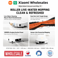 Vente en gros – Aspirateur robot Mijia 7C 100 % original, balayage et lavage, 5200 mAh, ultra-fin, contrôle par application pour sols durs QV41-CN