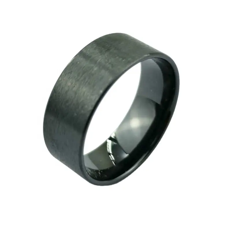 POYA Jewelry Ceramic Liner für Inlay 8 Mm Ring Core Black Men der Opp Bag Custom Rings Making Sizes Including 1/2 Sizes 200902-006