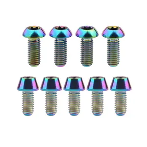 钛螺栓GR5用于摩托车彩色螺钉或自行车水瓶笼梅花头钛螺栓