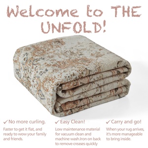 Alfombra JINCHAN Sostenible Estilo <span class=keywords><strong>Lima</strong></span> con Diseño Floral, Lavable, Resistente a las Manchas, Ultrafina, para Dormitorio - Product Image 5