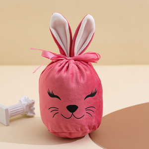 Cadeaux et Faveurs de Pâques : Sachets <span class=keywords><strong>en</strong></span> Peluche Colorés à Cordon Coulissant, Sacs à Bonbons Festifs Lapin de Pâques - Product Image 6