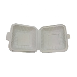 可堆肥玉米淀粉食品容器一次性外卖汉堡盒可生物降解翻盖 - Product Image 2