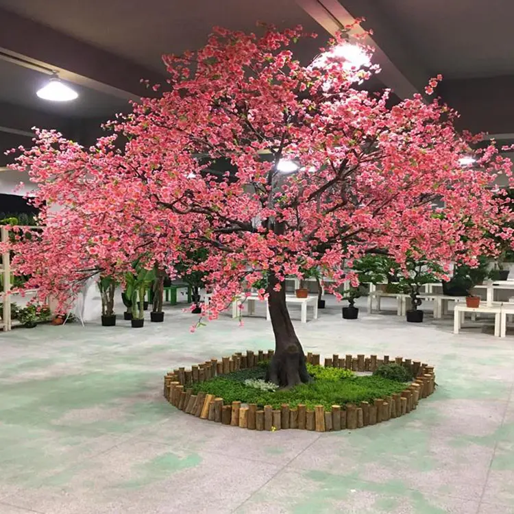 Custom Wedding Garden Restaurant Decor 165センチメートルLong Pink Flower Fake Blossom Fruit Plant Artificial Wishing Peach Blossom Tree