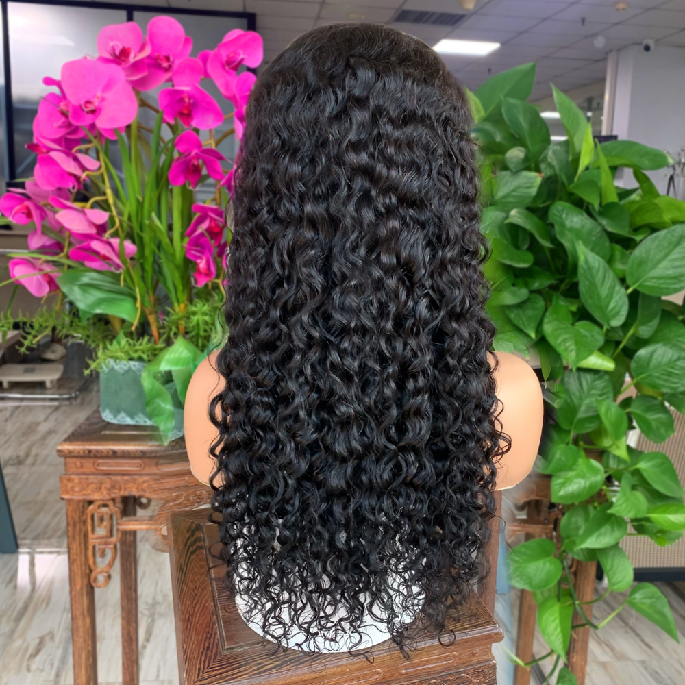 Human Hair Wigs 1b# Water Wave