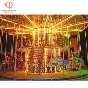 Penawaran Menarik Carousel Double Decker Super mewah dari Tiongkok lapisan ganda standar tinggi Merry Go round Carousel untuk dijual