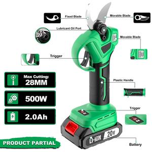 Sécateur sans fil 20V sans balais, ciseaux de jardin efficaces pour la coupe du bois, outil de taille CP-20AE-1 - Product Image 4