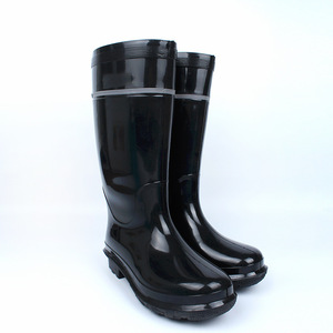 Botas de lluvia de caucho para hombre, caña alta, negras, gruesas, antideslizantes, impermeables, para uso industrial y minero. - Product Image 2