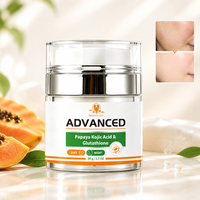 Crème Visage 50g Papaye Acide Kojique Glutathion en Pot Pompe Hydratation Quotidienne Éclat Peau Douce et Confortable Soin du Teint