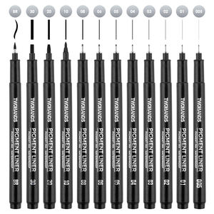 Hot Sale Wasserdicht 12 Size Tip Fine Line Schwarze Tinte Micro Fin eliner <span class=keywords><strong>Pen</strong></span> Drawing Marker Set für Kunst bedarf - Product Image 5