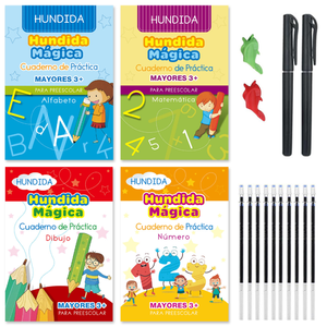 <span class=keywords><strong>Cahier</strong></span> d'écriture espagnol réutilisable à encre magique effaçable pour l'entraînement au contrôle du stylo et la pratique des exercices pour enfants - Product Image 1