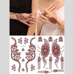 Tatuaggio Temporaneo all'Henné all'Ingrosso, Adesivo Impermeabile, Design in Pizzo Bianco e Rosso, Arte Sexy per Corpo e Mani, Tatuaggio Finto Temporaneo - Product Image 5