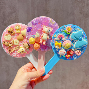 Handmade Creamy <b>Clay</b> Mirror Diy Craft <b>Kit</b> For Students Girls Room Decor Portable Makeup Mirror With Cartoon Characters - Product Image 3