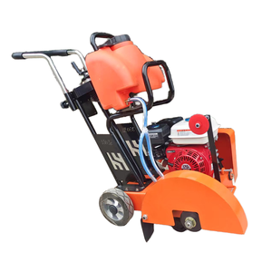 Coupe-béton à essence type 350, moteur haute puissance, orange, avec roues et guidon - Product Image 1